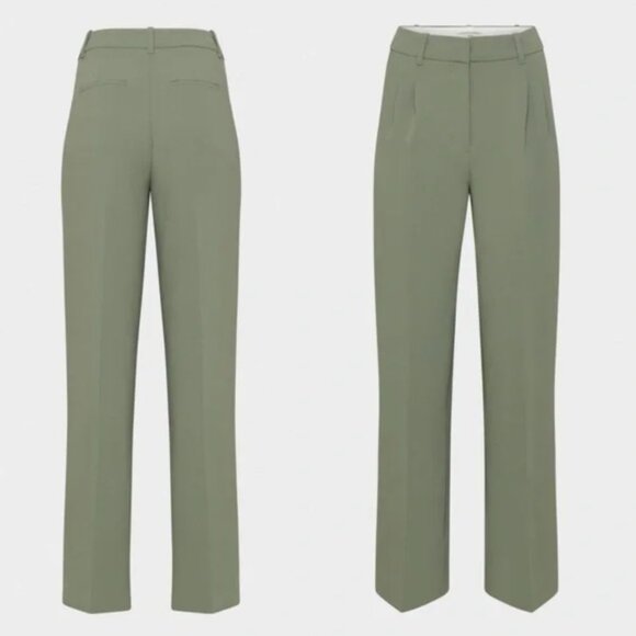 Aritzia Pants - Aritzia • Wilfred Effortless Straight Leg Smoky Sage Green Trouser Pants • 12